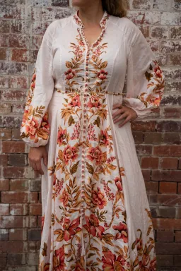 Zimmermann The Vacay Billow Long Dress in Peach Floral Size 4/Au 16  for rent on The Volte - image 6