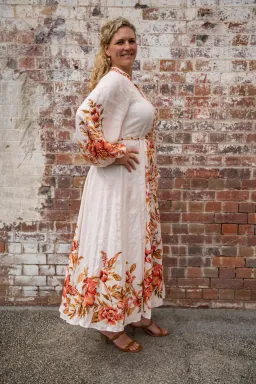 Zimmermann The Vacay Billow Long Dress in Peach Floral Size 4/Au 16  for rent on The Volte - image 3