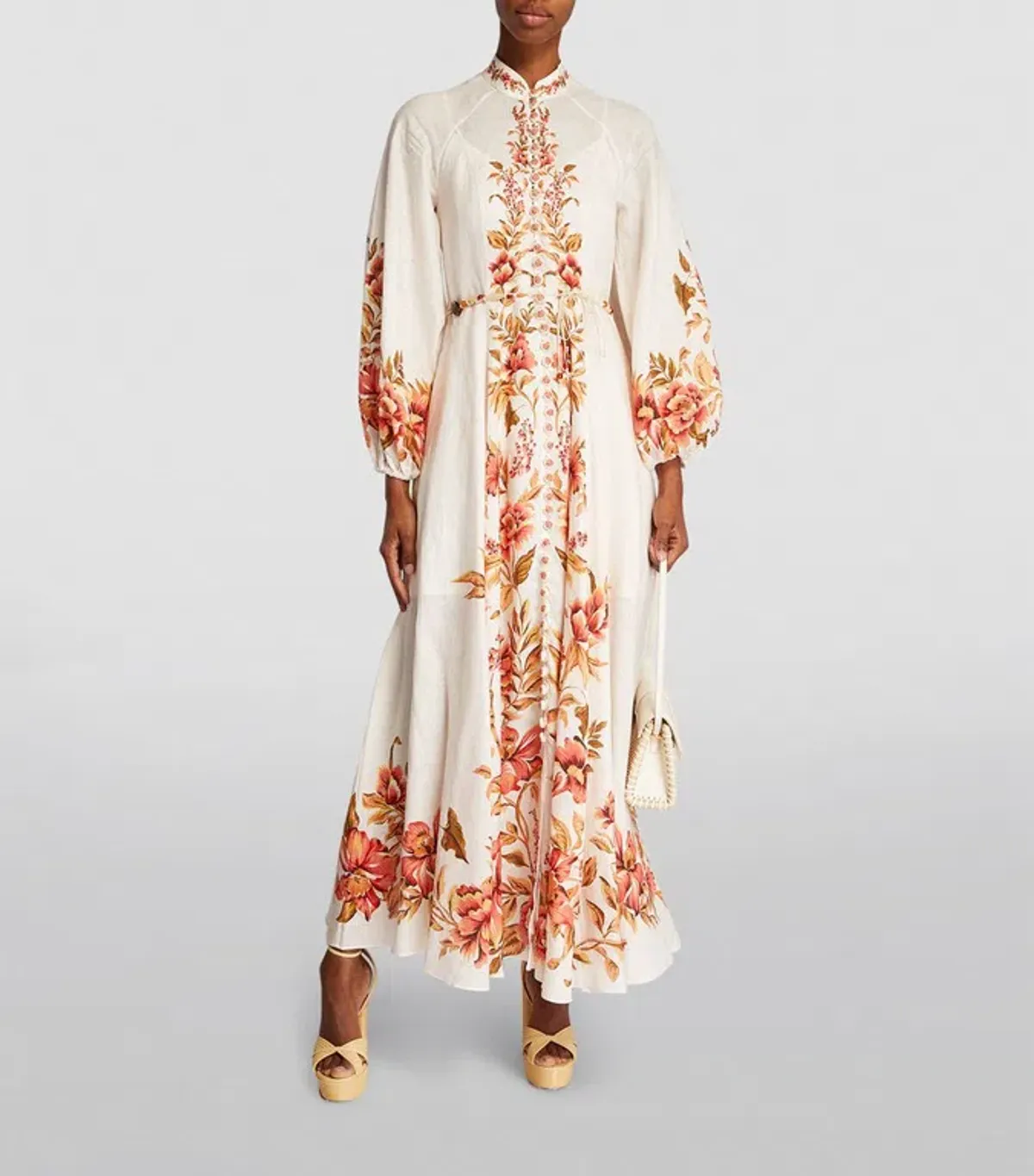 Zimmermann The Vacay Billow Long Dress in Peach Floral Size 4/Au 16  - Image 7