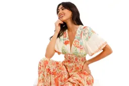 Hemant & Nandita Nova Midi Dress in Floral Size 12 for rent on The Volte - image 4