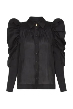 Aje Kindred Butterfly Sleeve Shirt Black Size 10  for rent on The Volte - image 3