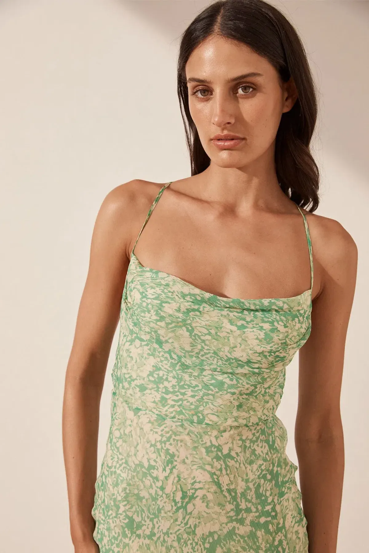 Shona Joy Belvedere Back Bias Maxi Dress Green Size 8  - Image 2