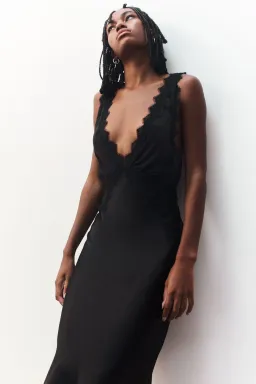 Shona Joy Camille Lace Cross Back Midi Dress in Black Size XS / AU 6 for rent on The Volte - image 4