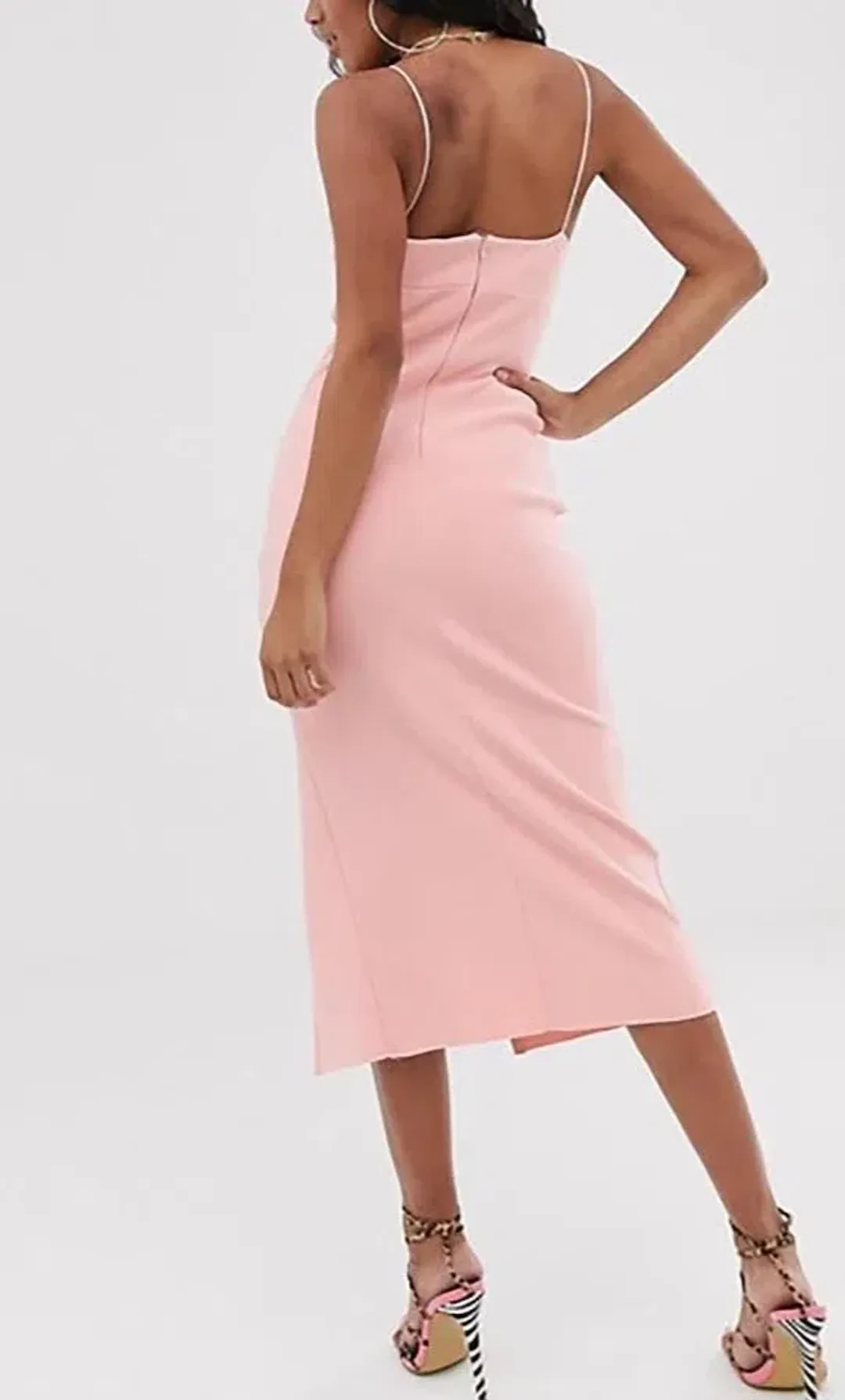 Bec & Bridge Lea Split Midi Dress Blush Size 6 for rent on The Volte - main image