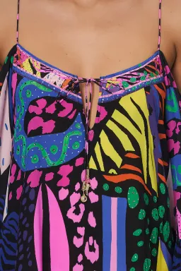 Camilla Drop Shoulder Shoestring Strap Long Sleeve Dress in Fair Ladys Dinkum One Size  for rent on The Volte - image 6