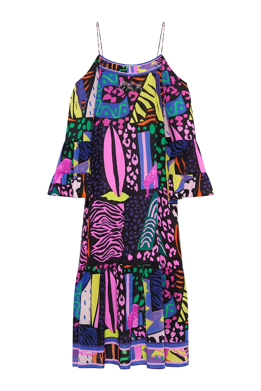 Camilla Drop Shoulder Shoestring Strap Long Sleeve Dress in Fair Ladys Dinkum One Size  for rent on The Volte - main image