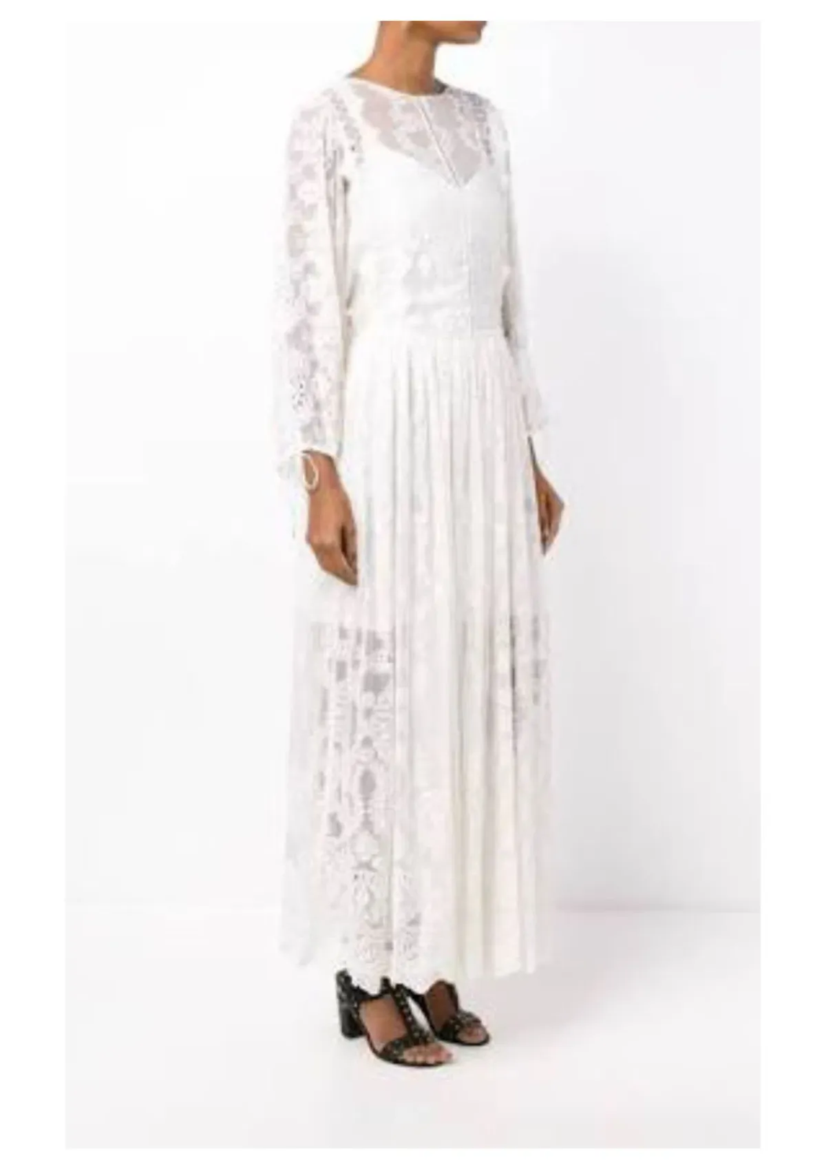 Zimmermann Alchemy Twine Embroidery Sheer Long Dress Ivory Size 1 / AU 10 for rent on The Volte - main image