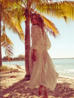 Zimmermann Alchemy Twine Embroidery Sheer Long Dress Ivory Size 1 / AU 10 for rent on The Volte - image 3