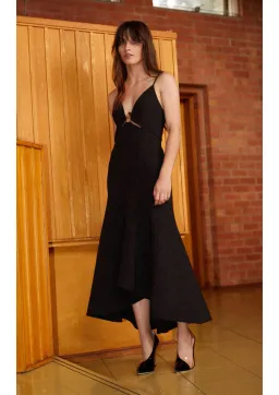Acler Marine Midi Dress Black Size 10 for rent on The Volte - image 1