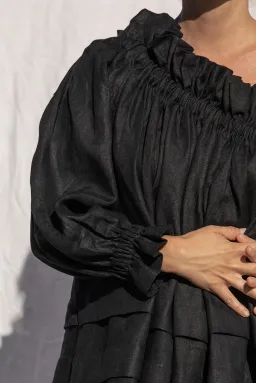 Shop Louee Thea One Shoulder Mini Dress Black One Size  for rent on The Volte - image 2