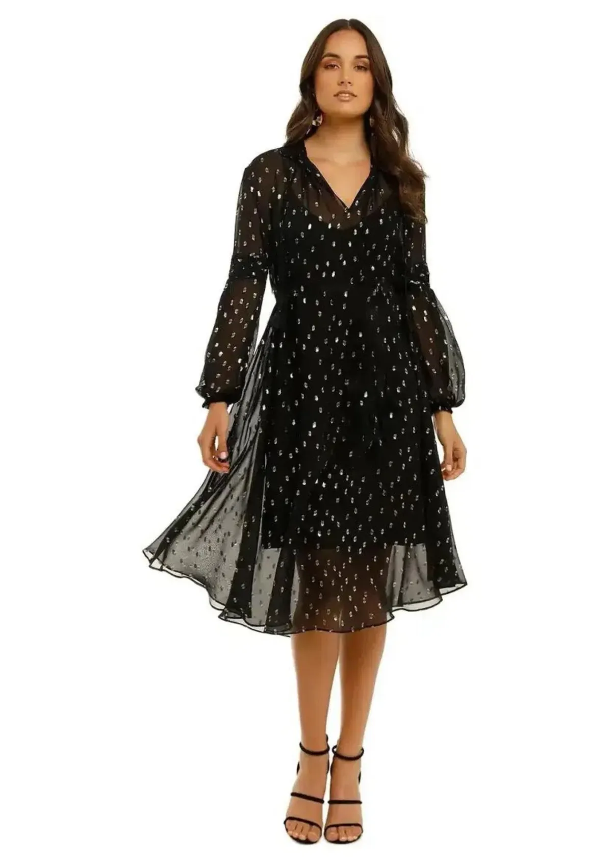 Husk Paradise Midi Dress in Black Size 10 for rent on The Volte - main image