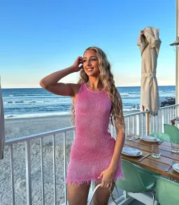 Asta Resort Natalia Mini Dress Pink Sequin Size XS / AU 6 for rent on The Volte - image 4