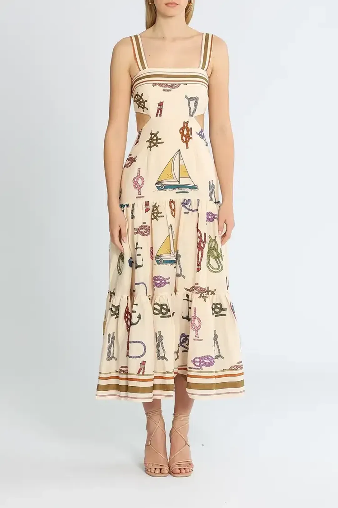 Alemais Ships Ahoy Midi Sundress Print Size 12 for rent on The Volte - main image