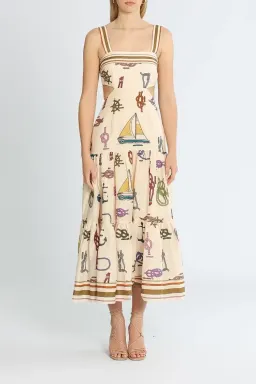 Alemais Ships Ahoy Midi Sundress Multi Size 14 for rent on The Volte - image 1