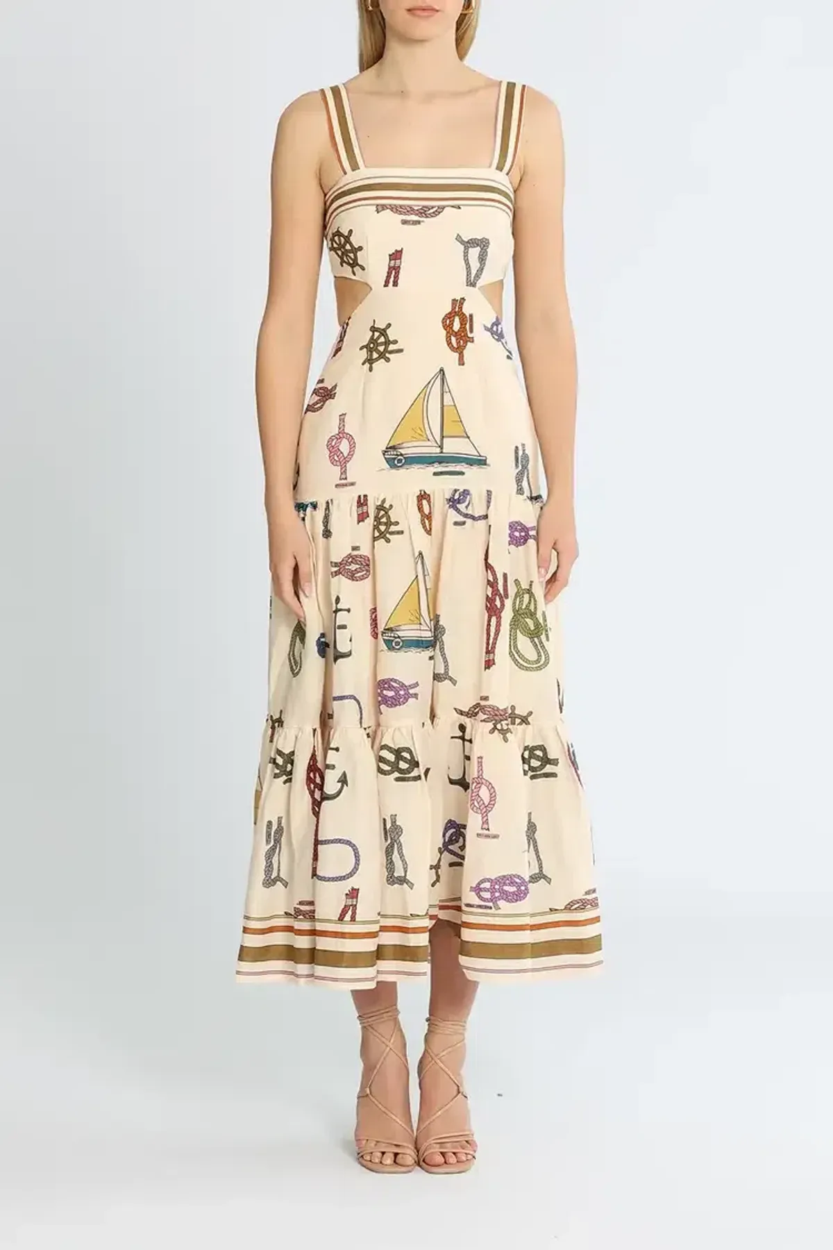 Alemais Ships Ahoy Midi Sundress Print Size 6 for rent on The Volte - main image