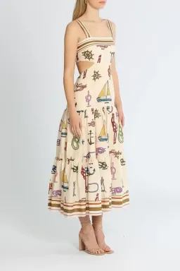 Alemais Ships Ahoy Midi Sundress Print Size 6 for rent on The Volte - image 2