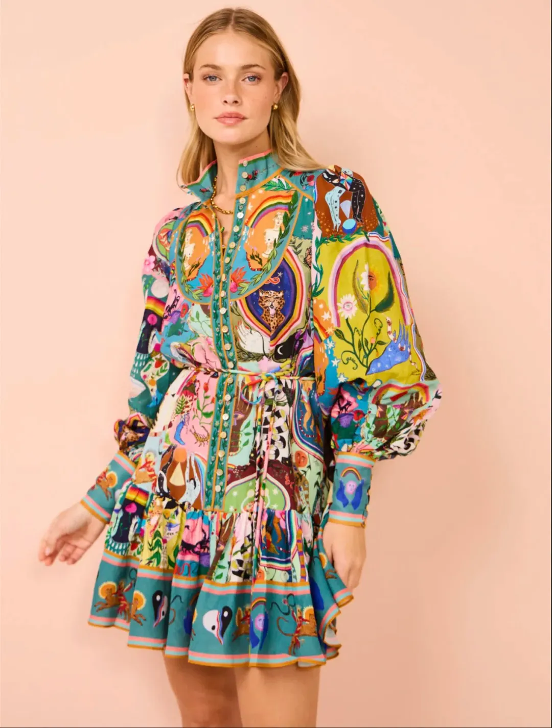 Alemais Evergreen Mini Dress Multi Size 6 for rent on The Volte - main image