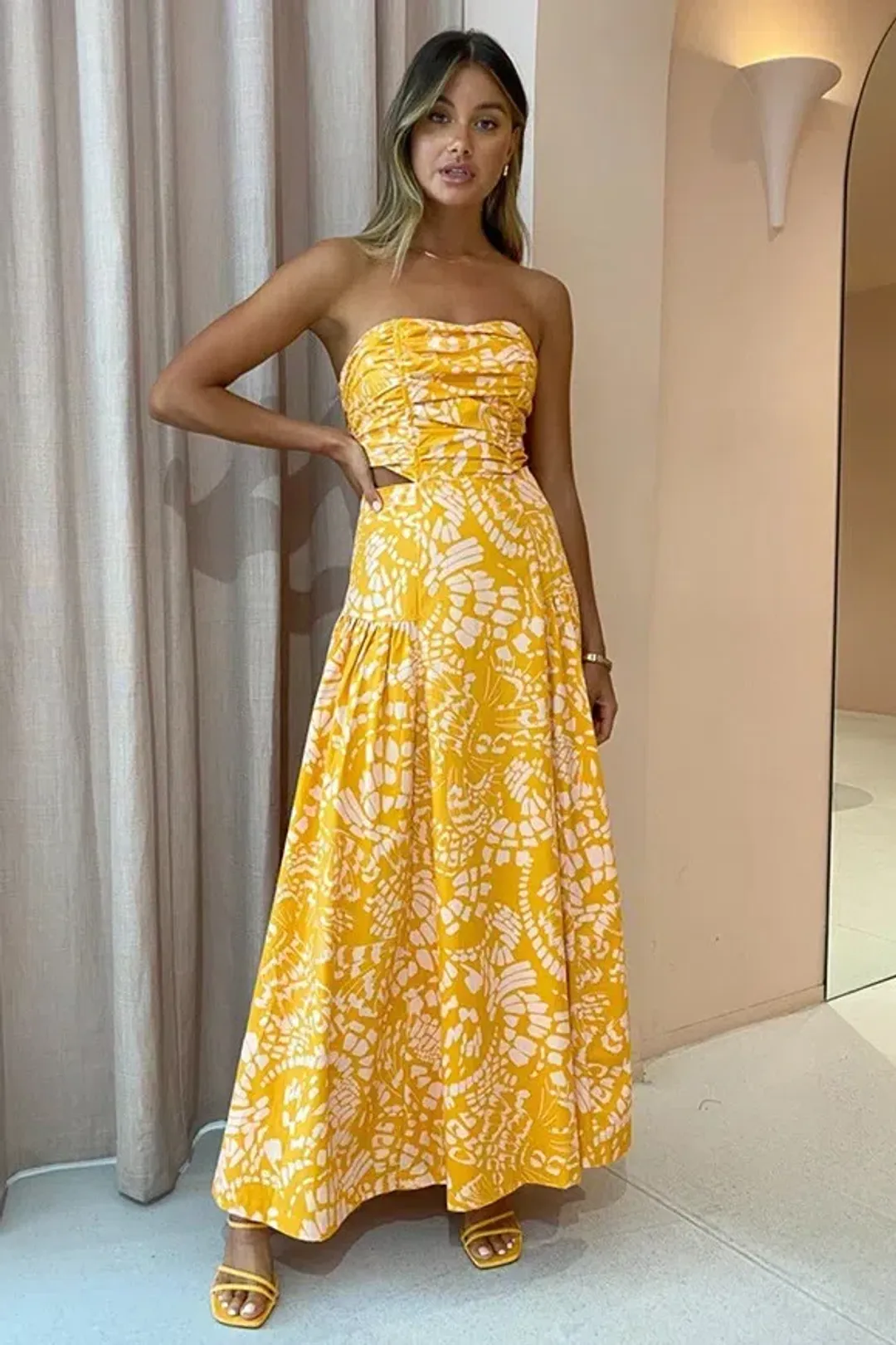 Mon Renn Monarch Maxi Dress Orange Size 8 for rent on The Volte - main image