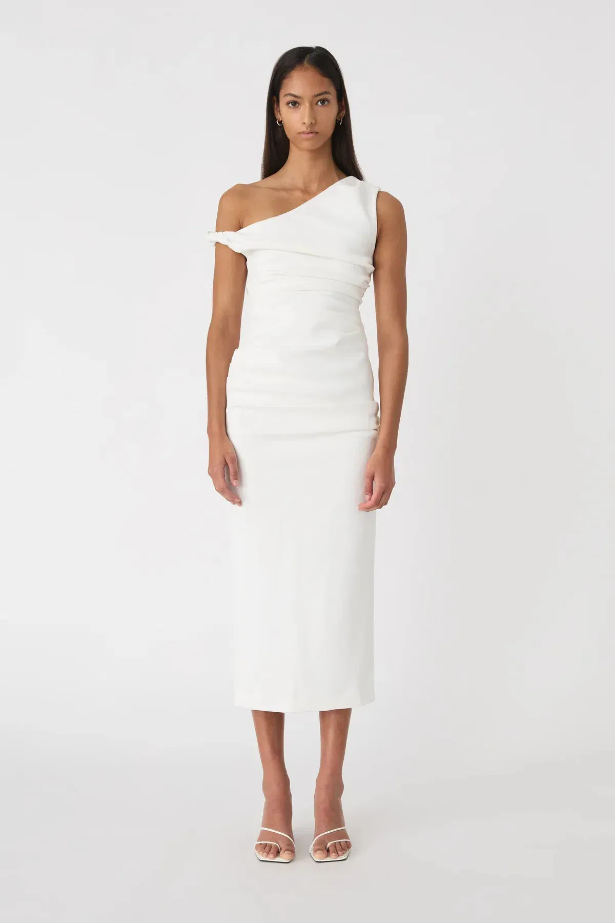 MISHA Alaska White Midi Dress White Size 8/S for rent on The Volte - main image