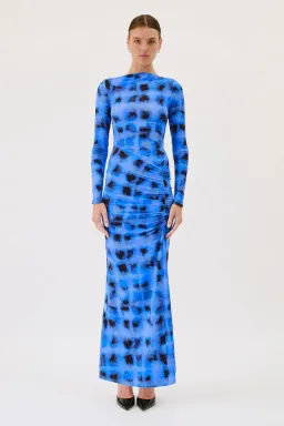 Suboo Shibori Long Sleeve Rouched Maxi Print Size AU 10 for rent on The Volte - image 1