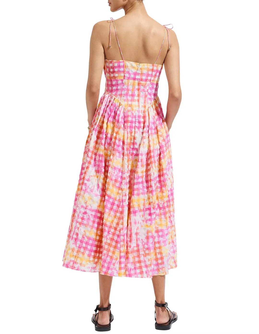 Steele Marina Midi Dress in Hypno Gingham Print Size AU 8 for rent on The Volte - main image