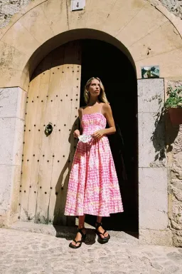 Steele Marina Midi Dress in Hypno Gingham Print Size AU 8 for rent on The Volte - image 4