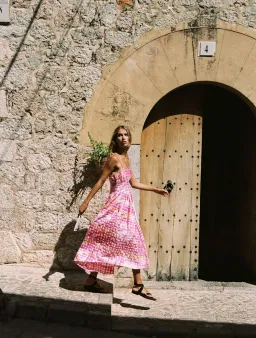 Steele Marina Midi Dress in Hypno Gingham Print Size AU 8 for rent on The Volte - image 5