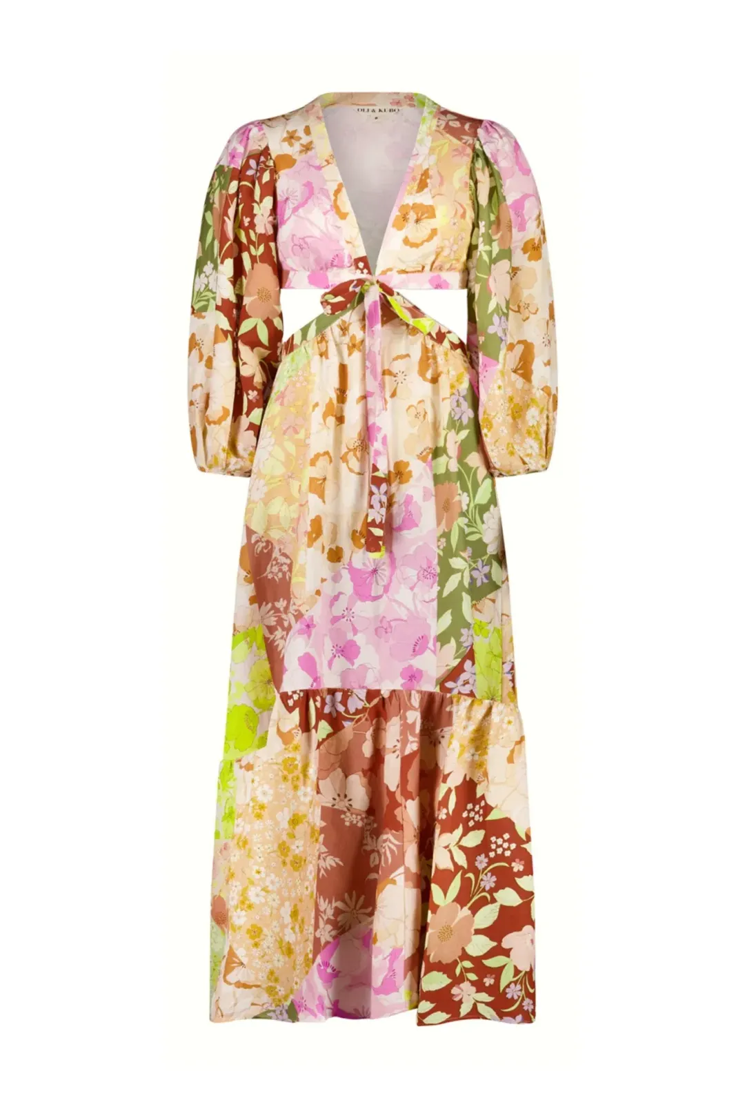 Oli & Kubo Vieja Scarf Maxi Dress Patchwork Size AU 8 for rent on The Volte - main image
