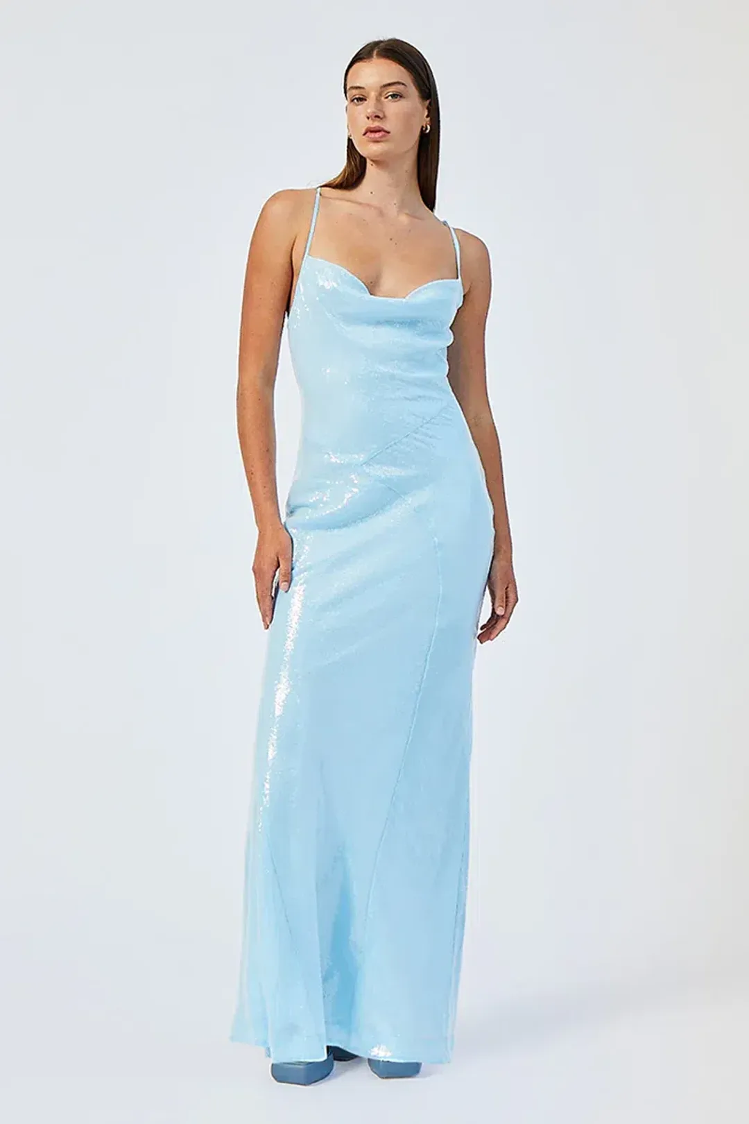 Suboo Luca Cowl Neck Maxi Light Blue Size M / AU 10 for rent on The Volte - main image