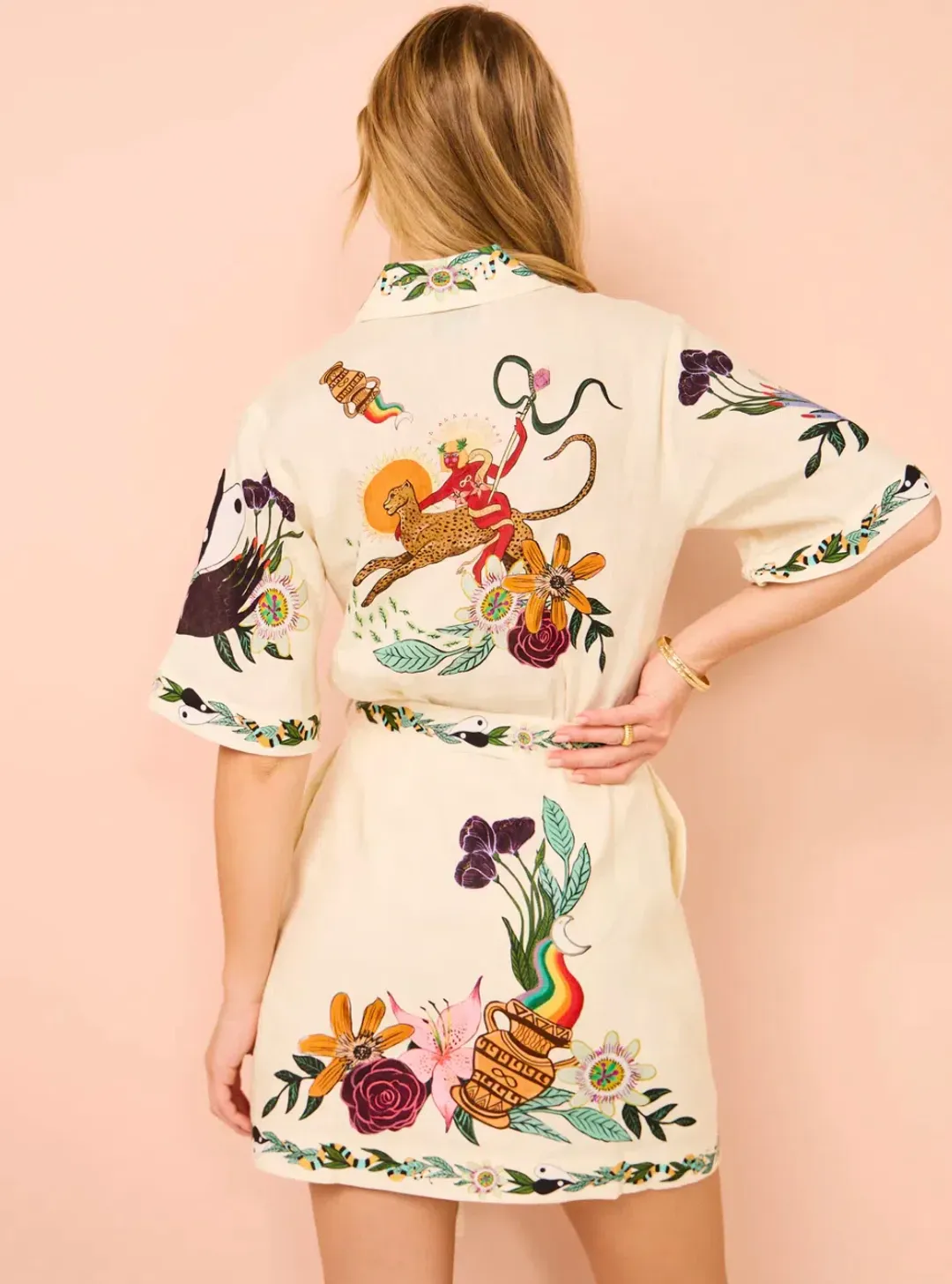 Alemais Meagan Mini Shirt Dress Multi Size AU 14 for rent on The Volte - main image