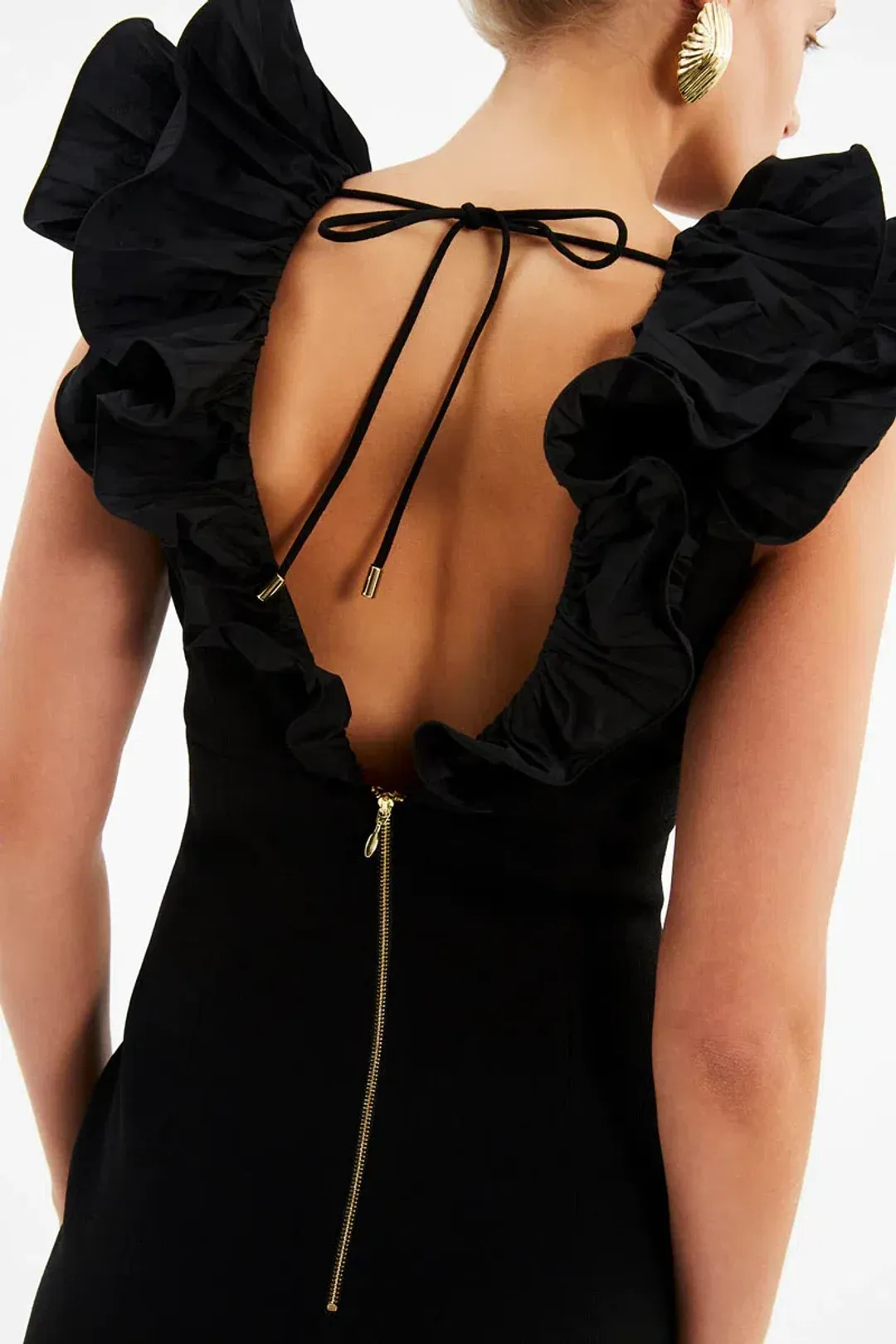 Rebecca Valance Chloe Midi Dress in Black Size AU 8 for rent on The Volte - main image