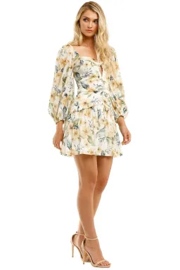Bec & Bridge Fleurette Mini Dress White Print Floral Size 8 for rent on The Volte - image 2