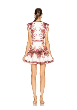 Zimmermann Wavelength Fluted Mini Dress Red Phoenix Size 2 / AU 12 for rent on The Volte - image 3