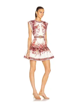 Zimmermann Wavelength Fluted Mini Dress Red Phoenix Size 2 / AU 12 for rent on The Volte - image 2