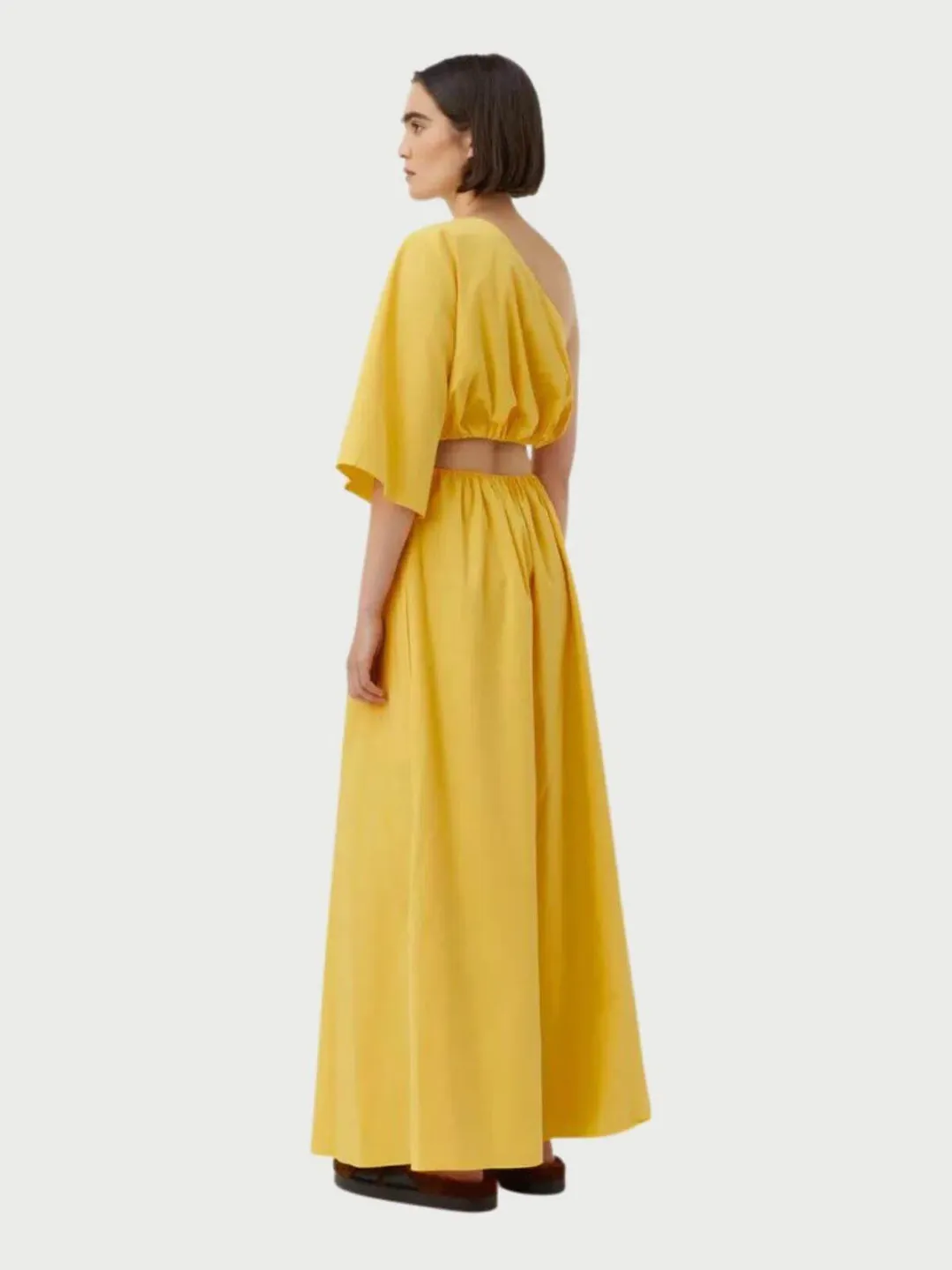 Camilla & Marc Wally One Shoulder Cut Out Maxi Dress in Yellow Size 10 for rent on The Volte - main image