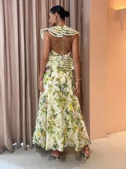 Alemais Eden Flounce Midi Dress Floral Size 8 for rent on The Volte - image 2