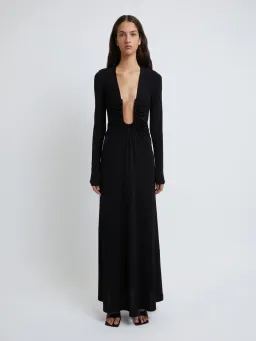 Christopher Esber Arced Palm Long Sleeve Dress Black Size 6 for rent on The Volte - image 1