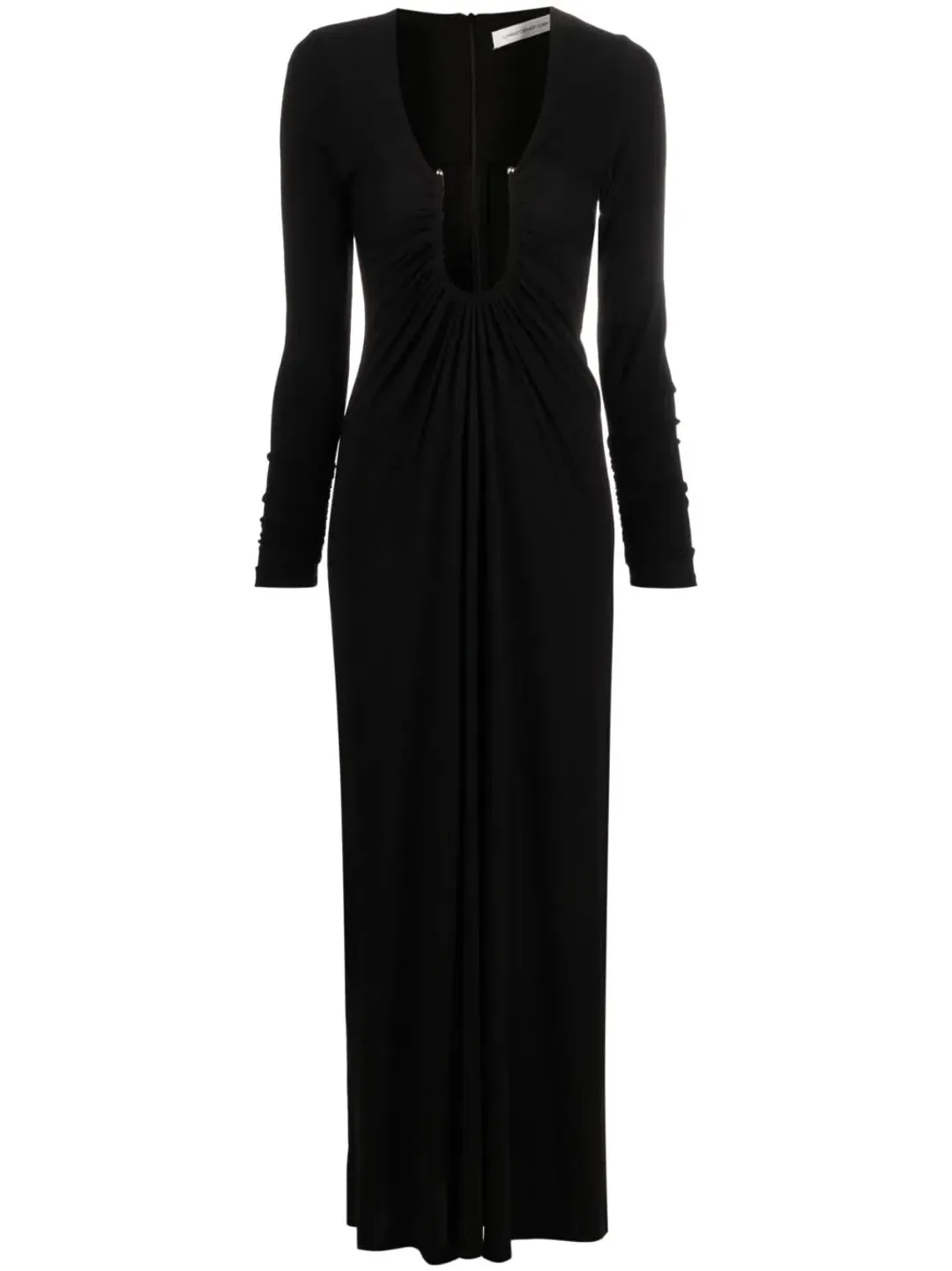 Christopher Esber Arced Palm Long Sleeve Dress Black Size 6 for rent on The Volte - main image