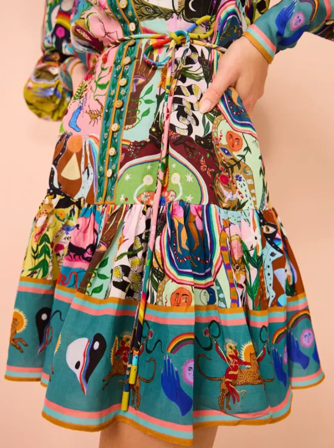 Alemais Evergreen Mini Dress Multi Size AU 8 for rent on The Volte - main image