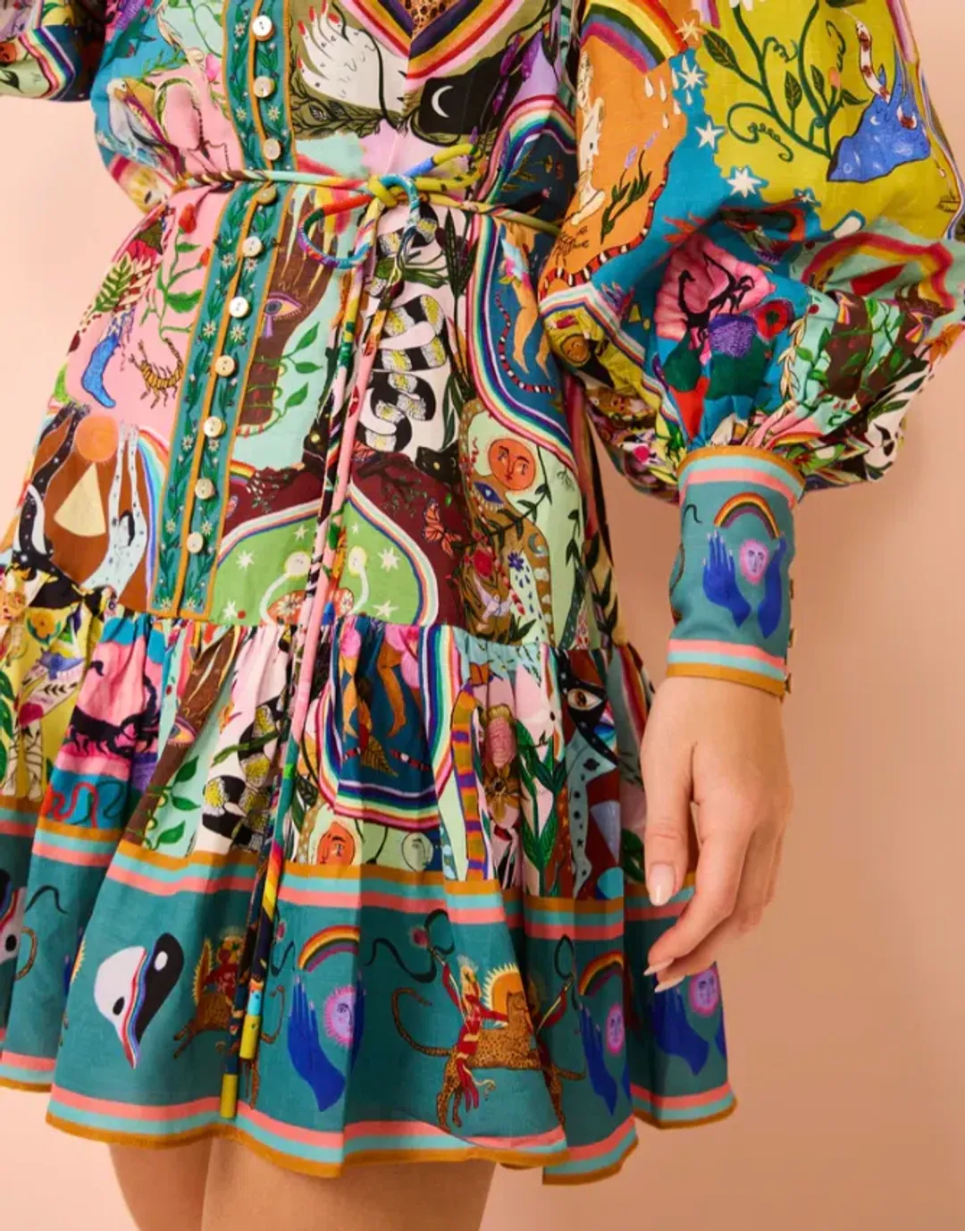 Alemais Evergreen Mini Dress Multi Size AU 8 for rent on The Volte - main image