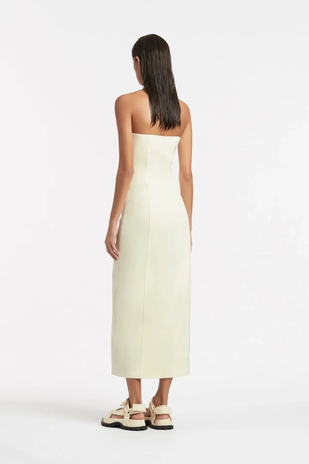 Sir The Label Marco Structured Midi Dress Lemon Size 1 / AU 8 for rent on The Volte - main image