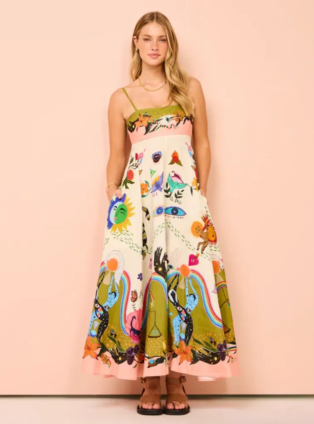 Alemais Evergreen Sundress Multi Size AU 8 for rent on The Volte - main image