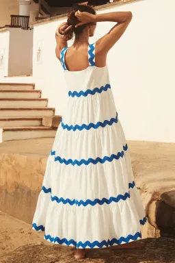 Mister ZimiSierra Maxi Dress In White Ric Rac Size AU 16    for rent on The Volte - image 2