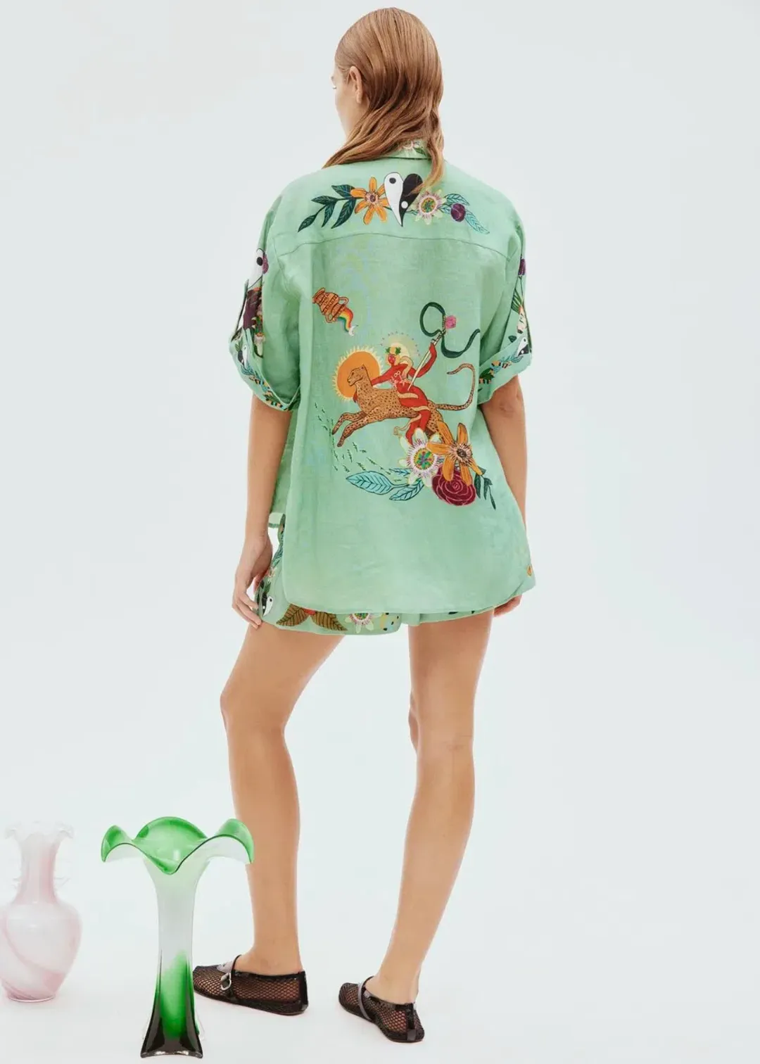 Alemais Meagan Linen Shorts And Shirt Set Print Size AU 16 for rent on The Volte - main image