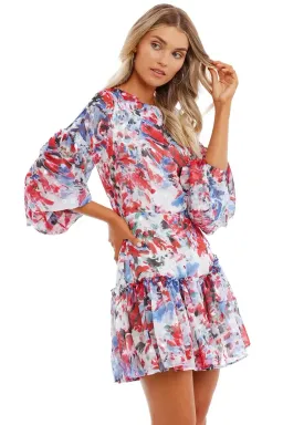 Sofia Irina Tiered Mini Balloon Dress in Spring Flora Size AU 12 for rent on The Volte - image 4