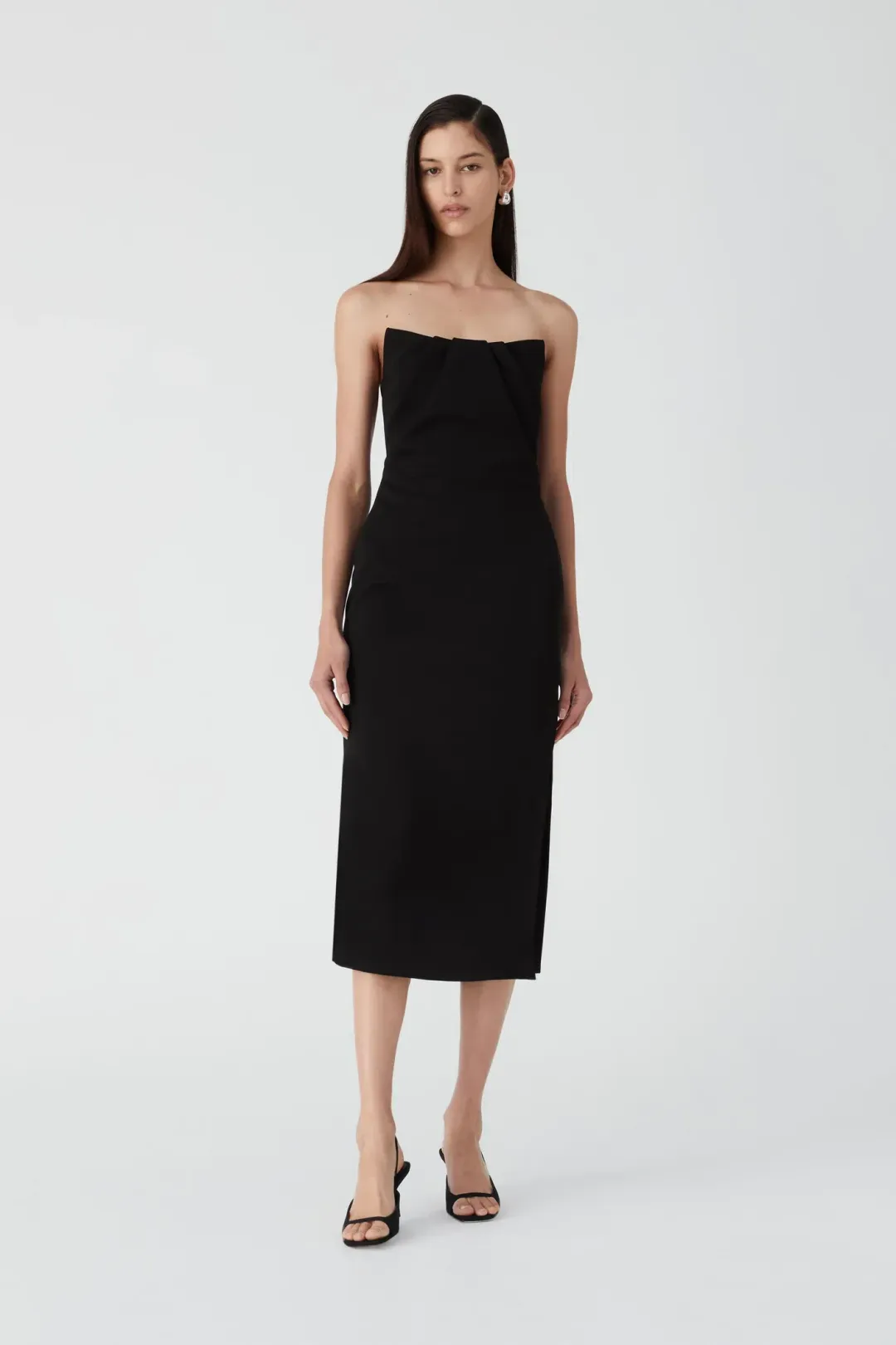 MISHA Marcy Midi Dress Black Size 8/S  for rent on The Volte - main image