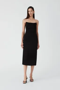 MISHA Marcy Midi Dress Black Size 8/S  for rent on The Volte - image 1