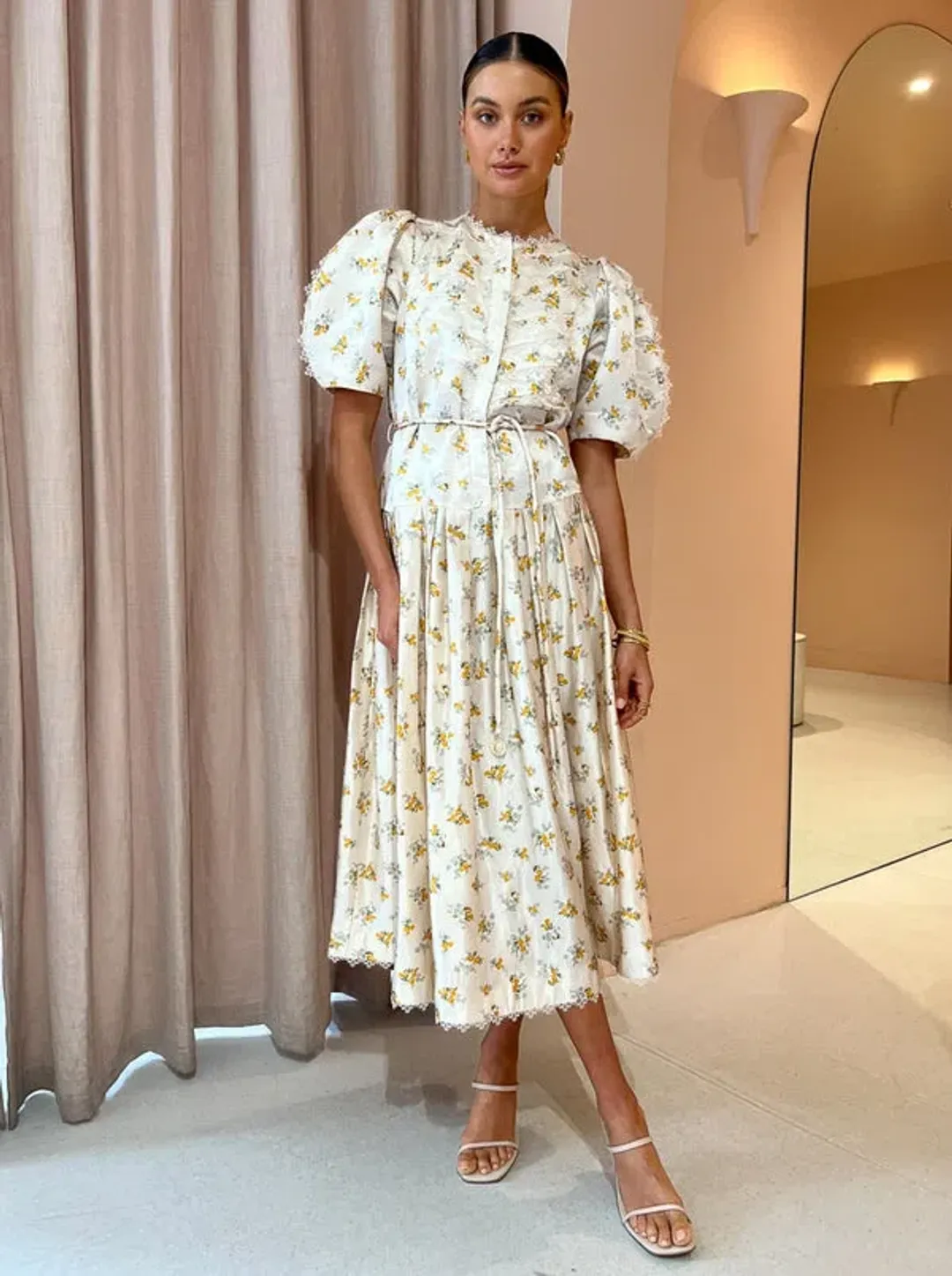 Alemais Bea Midi Dress Floral Size 6 for rent on The Volte - main image