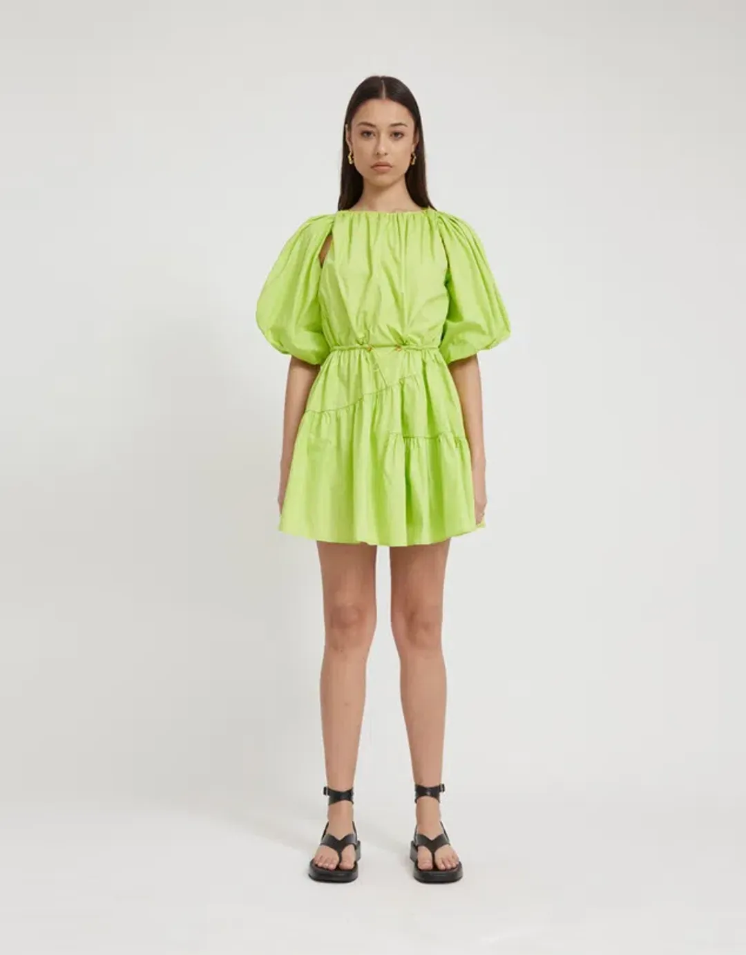 Tojha Alita Mini Dress Green Size 8 for rent on The Volte - main image