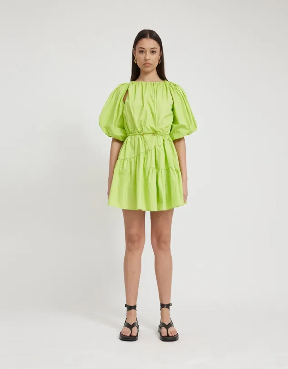 Tojha Alita Mini Dress Green Size 8 for rent on The Volte - main image